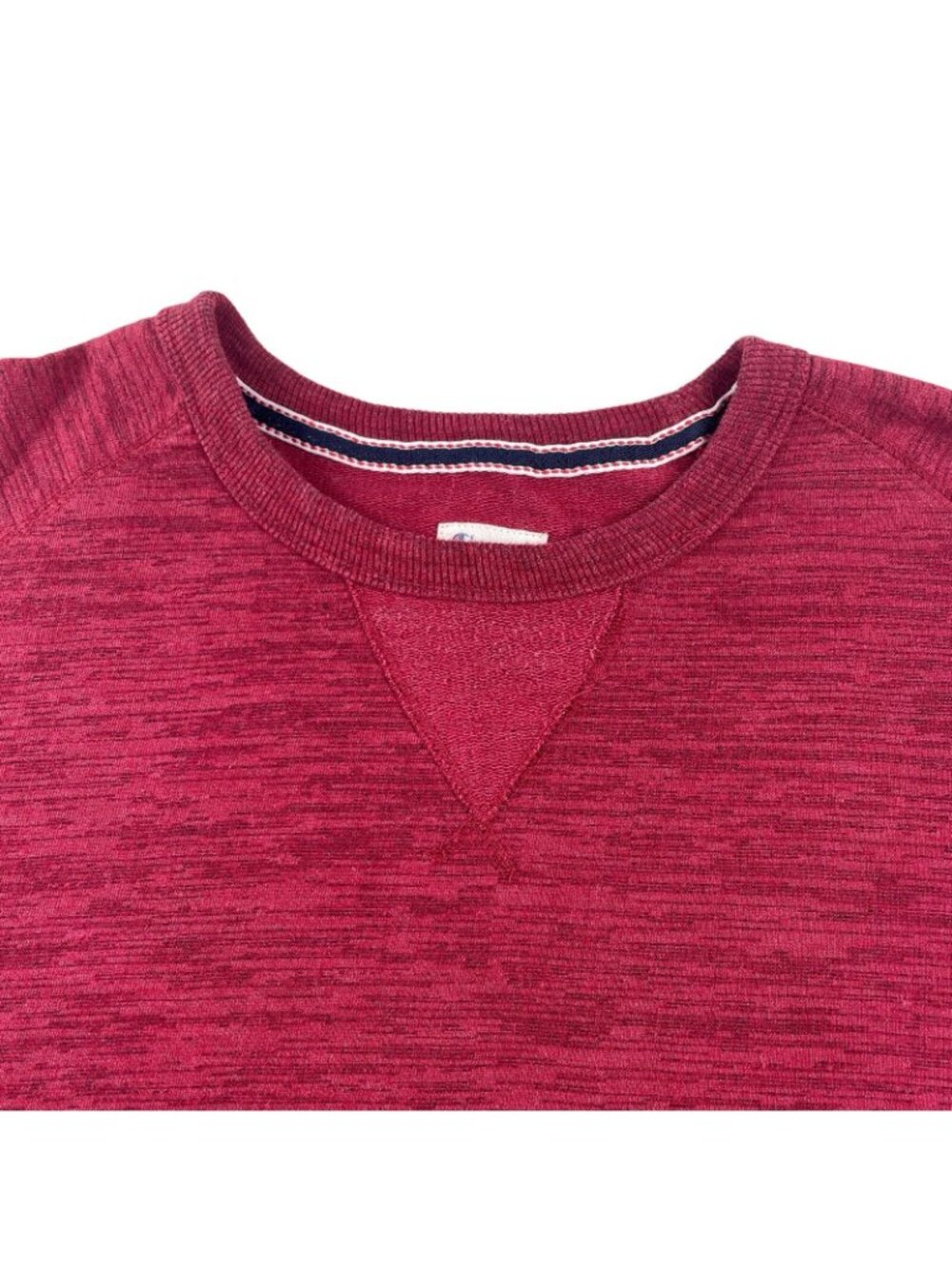 CHAMPION Crewneck Sweater Size 2XL Mens Patch Logo Pullover Heather Red Vintage - Picture 2 of 7